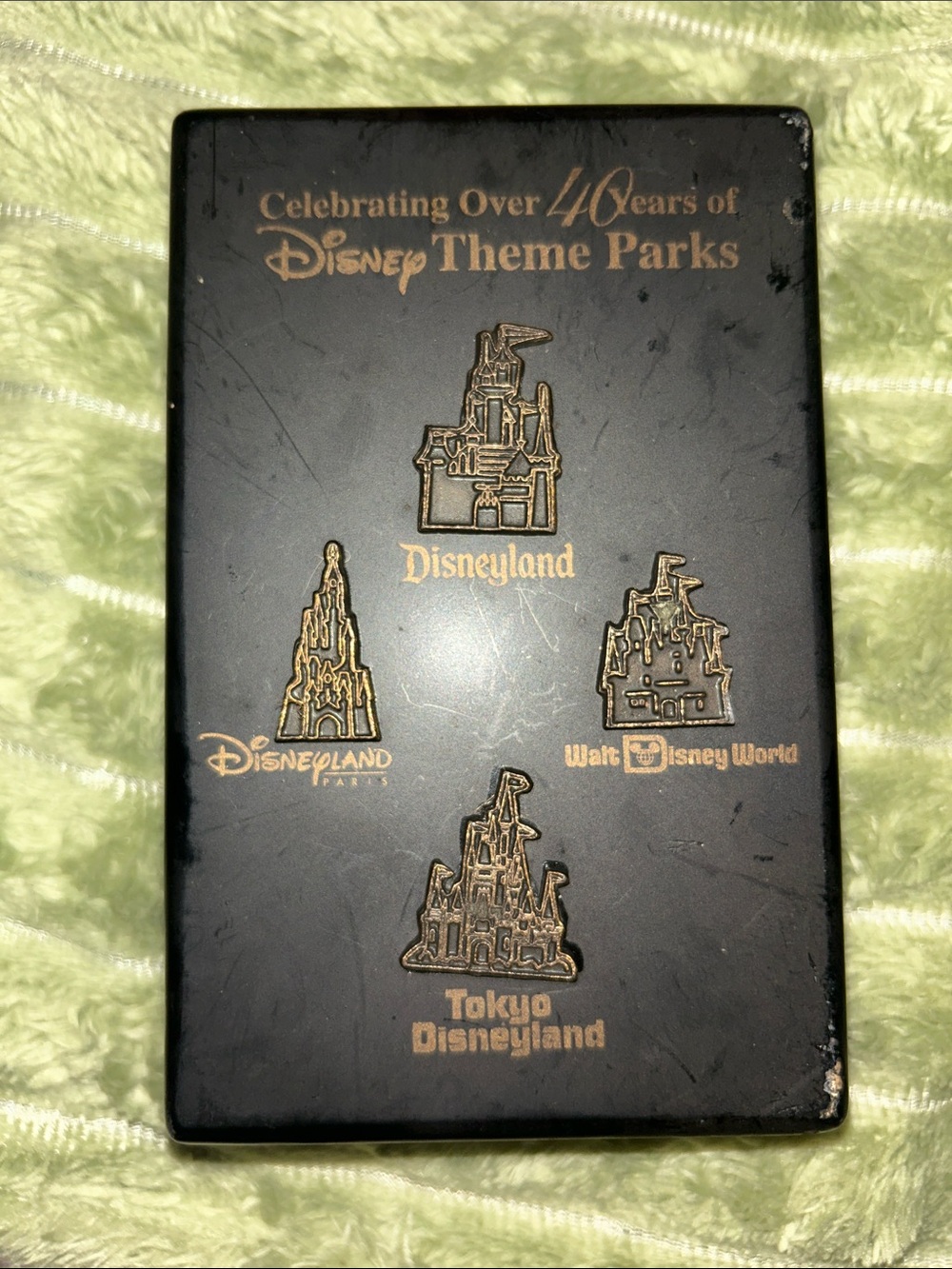 Disney Black and Gold Theme Parks Tin Collector Box